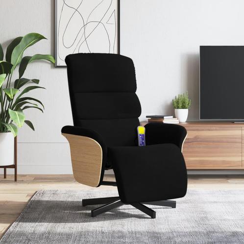 vidaXL Massagestoel verstelbaar met voetensteun stof zwart, Huis en Inrichting, Fauteuils, Nieuw, Verzenden