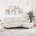 vidaXL Driezitsbank met voetenbank 180 cm fluweel, Verzenden, Nieuw, Driepersoons, Stof