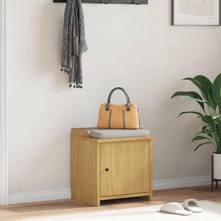 vidaXL Gangbankje SANDNES 45x40x50 cm massief grenenhout, Huis en Inrichting, Banken | Voetenbanken en Poefen, Nieuw, Verzenden