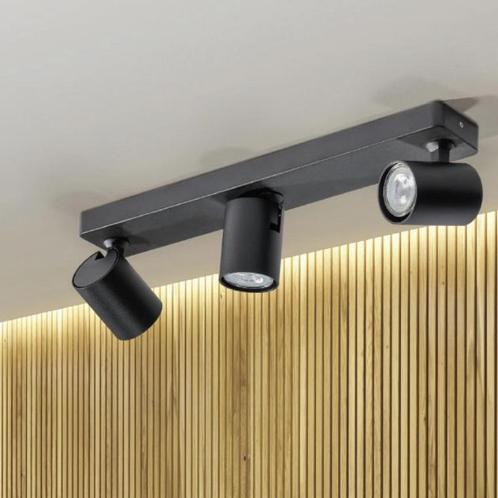 Opbouw plafond spot drie dubbel | Zwart | GU10 fitting, Huis en Inrichting, Lampen | Spots, Metaal of Aluminium, Ophalen of Verzenden