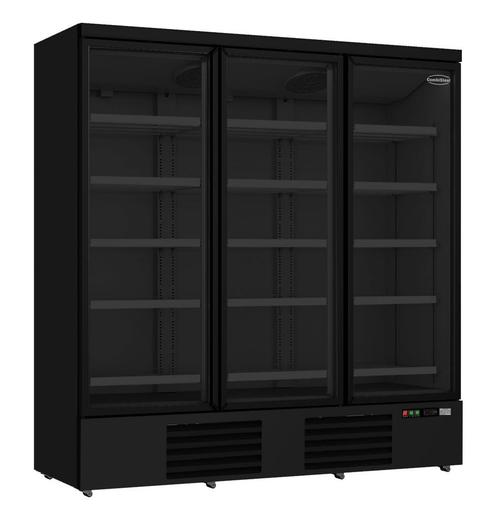 Combisteel Koelkast 3 Glasdeuren | 1530L | Zwart | Geforceer, Witgoed en Apparatuur, Koelkasten en IJskasten, Ophalen of Verzenden