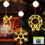 Kerstverlichting Raam Kerstkrans + Kerstman + Sneeuwvlok -, Diversen, Kerst, Verzenden, Nieuw