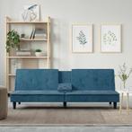 vidaXL Slaapbank met bekerhouders fluweel blauw, Huis en Inrichting, Verzenden, Nieuw, Stof, 200 tot 250 cm