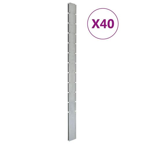 vidaXL Schuttingpalen 40 st 280 cm gegalvaniseerd staal, Tuin en Terras, Palen, Balken en Planken, Nieuw, Verzenden