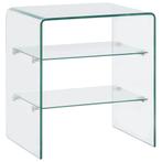 vidaXL Salontafel 50x40x56 cm gehard glas, Huis en Inrichting, Minder dan 50 cm, 50 tot 100 cm, Verzenden, Nieuw