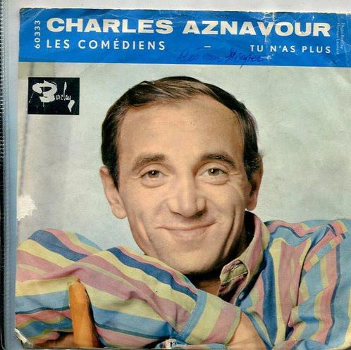 Single - Charles Aznavour - Les Com?diens, Cd's en Dvd's, Vinyl | Wereldmuziek, Zo goed als nieuw, Verzenden