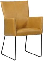Cognac leren industriële eetkamerstoel - Granada leer Amber, Huis en Inrichting, Stoelen, Overige kleuren, Nieuw, Leer, Ophalen of Verzenden
