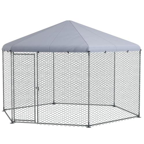 TRUUSK Kippenhok 400 X 346 X 263 Cm Vrijloopren Van Staal, K, Dieren en Toebehoren, Vogels | Toebehoren, Nieuw, Verzenden