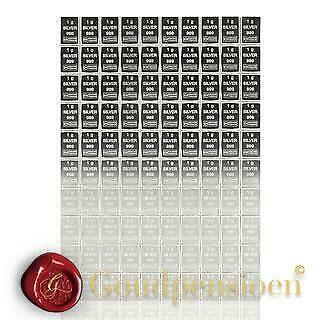 100 gram zilverbaar Combibar (100 x 1 gram) Puur zilver 999, Postzegels en Munten, Edelmetalen en Baren, Zilver, Ophalen of Verzenden