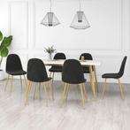 vidaXL Eetkamerstoelen 6 st fluweel zwart, Verzenden, Nieuw, Zwart
