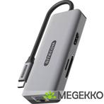Sitecom 6 in 1 USB-C LAN Multiport Adapter, Verzenden, Nieuw, Sitecom