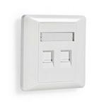 RJ45 wandcontactdoos | Zonder keystone (2 x RJ45, Inbouw), Verzenden, Nieuw