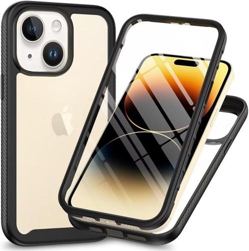 iPhone 16 360° Full Protect Hoesje met Screenprotector Zwart, Telecommunicatie, Mobiele telefoons | Hoesjes en Frontjes | Apple iPhone