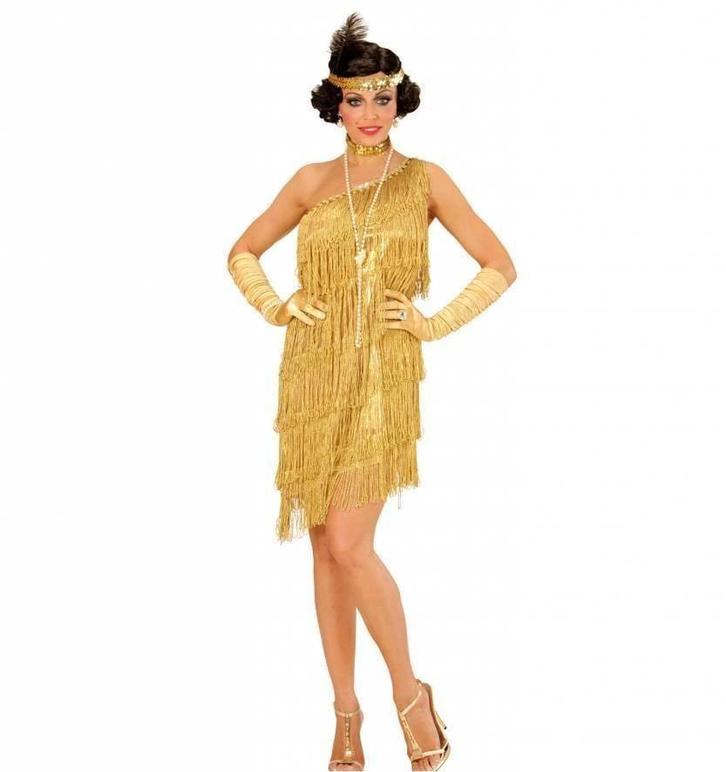 Flapper kostuum goud, Kleding | Dames, Carnavalskleding en Feestkleding, Nieuw, Ophalen of Verzenden