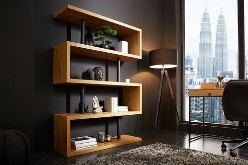 Design plank SNAKE 165cm eikenlook boekenkast met vijf, Huis en Inrichting, Woonaccessoires | Wandplanken en Boekenplanken, Ophalen of Verzenden