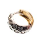 Bicolor gouden oorringen met zirconia | Ø 14 mm, Gebruikt, Overige kleuren, Ophalen of Verzenden, Met edelsteen