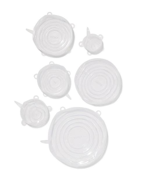 HEMA Rekdeksels siliconen - 6 stuks 4=40% / 3=30% / 2=20%, Huis en Inrichting, Keuken | Keukenbenodigdheden, Nieuw, Verzenden