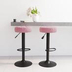 vidaXL Barkrukken 2 st fluweel roze, Huis en Inrichting, Barkrukken, Verzenden, Nieuw