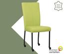 Leren eetkamerstoel Deal - Toledo Lime (felgroen) - Poten, Huis en Inrichting, Stoelen, Overige kleuren, Nieuw, Leer, Ophalen of Verzenden
