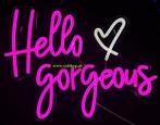 Hello gorgeous neon bord lamp LED verlichting lichtbak XXL, Verzenden, Nieuw