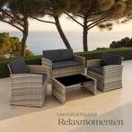 tectake® Wicker tuinloungeset - Tuinset met 2-zitsbank - 2 f, Huis en Inrichting, Verzenden, Zo goed als nieuw