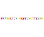 Gekleurde Letterslinger Hartelijk Gefeliciteerd 2,5m, Verzenden, Nieuw