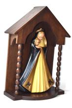 Beeld, Madonna met kind in houten nis/kapel - 42 cm -