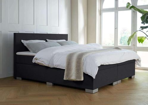 ACTIE! Boxspring Andorra 160 200 Zwart, Huis en Inrichting, Slaapkamer | Boxsprings, 160 cm, 200 cm, Zwart, Tweepersoons, Nieuw