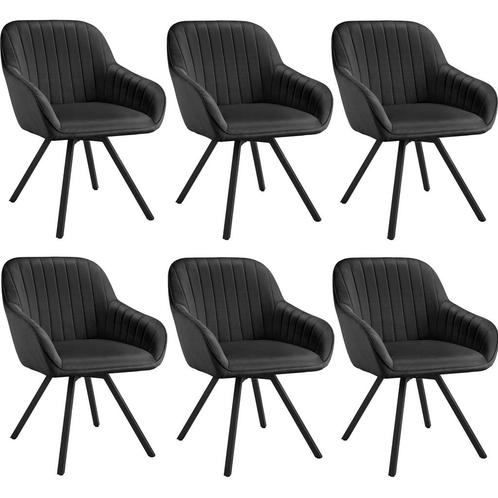 Draaibare fluwelen stoel Snug, gestoffeerd - zwart, Set van, Huis en Inrichting, Stoelen, Verzenden