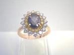 Ring - 18 karaat Roségoud Saffier - Diamant, Nieuw