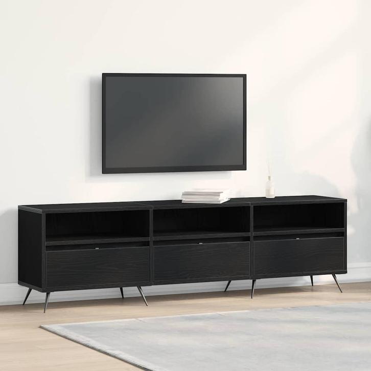 vidaXL TV-kast Zwart eiken 150 x 30 x 44,5 cm Bewerkt hout, Huis en Inrichting, Kasten | Televisiemeubels, Nieuw, Minder dan 50 cm