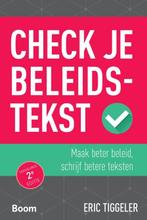 9789058757975 Check je beleidstekst | Tweedehands, Verzenden, Zo goed als nieuw, E. Tiggelaar