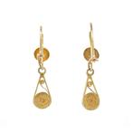 Gouden vintage fantasie oorhangers 18 krt, Sieraden, Tassen en Uiterlijk, Oorbellen, Ophalen of Verzenden, Nieuw