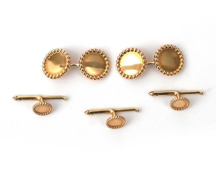 Set Tiffanny en Co, een paar manchetknopen en 2 boordknopen, Sieraden, Tassen en Uiterlijk, Manchetknopen, Gebruikt