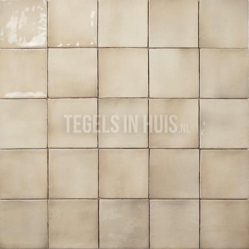 Wandtegel 10x10cm manacor argile beige handvorm glans, Doe-het-zelf en Verbouw, Tegels, Wandtegels, Nieuw, 10 m² of meer, Keramiek