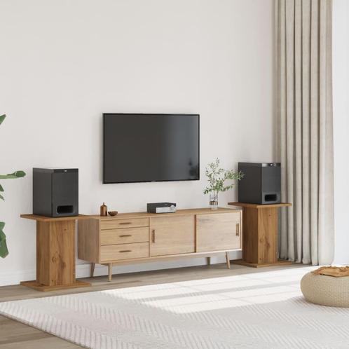 vidaXL Speakerstandaards 2 st 30x30x60 cm hout artisanaal, Muziek en Instrumenten, Standaards, Nieuw, Verzenden