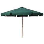 vidaXL Parasol met houten paal 330 cm groen, Verzenden, Nieuw, 3 tot 4 meter
