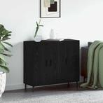 vidaXL Dressoir Zwart 90 x 34 x 80 cm Bewerkt hout, Huis en Inrichting, Verzenden, Nieuw, Overige houtsoorten, Minder dan 50 cm