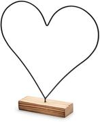 Metalen frame Hart op houten voet Zwart ca. 34 cm, Ophalen of Verzenden, Nieuw