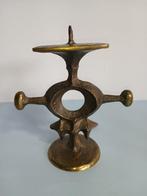 Brutalist Bronze Candleholder Sculpture from Zoltan Pap,