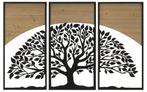 WANDPANEEL BOOGIJZER EN HOUT SET 3 STUKS CM 105X2X70, Ophalen of Verzenden, Nieuw