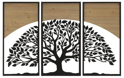 WANDPANEEL BOOGIJZER EN HOUT SET 3 STUKS CM 105X2X70, Huis en Inrichting, Woonaccessoires | Overige, Ophalen of Verzenden