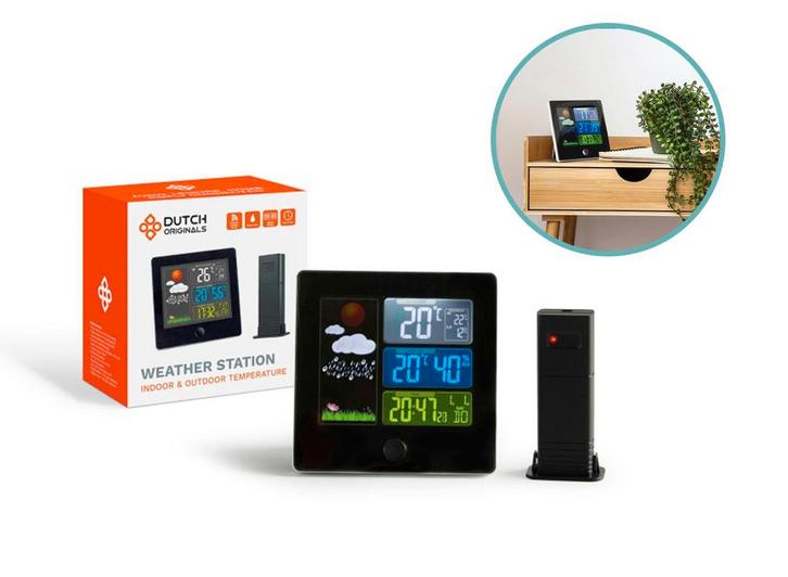 Dutch Originals Weerstation - Inclusief Buitensensor, Audio, Tv en Foto, Weerstations en Barometers, Nieuw, Verzenden