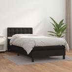 vidaXL Boxspring met matras kunstleer zwart 90x190 cm, Overige materialen, 90 cm, Eenpersoons, Verzenden