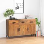 vidaXL Dressoir 110x35x70 cm massief grenenhout bruin, Huis en Inrichting, 100 tot 150 cm, Verzenden, Nieuw, Grenenhout
