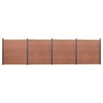 vidaXL Schuttingpaneelset 699x186 cm HKC bruin, Verzenden, Nieuw, Kunststof, 1 tot 2 meter