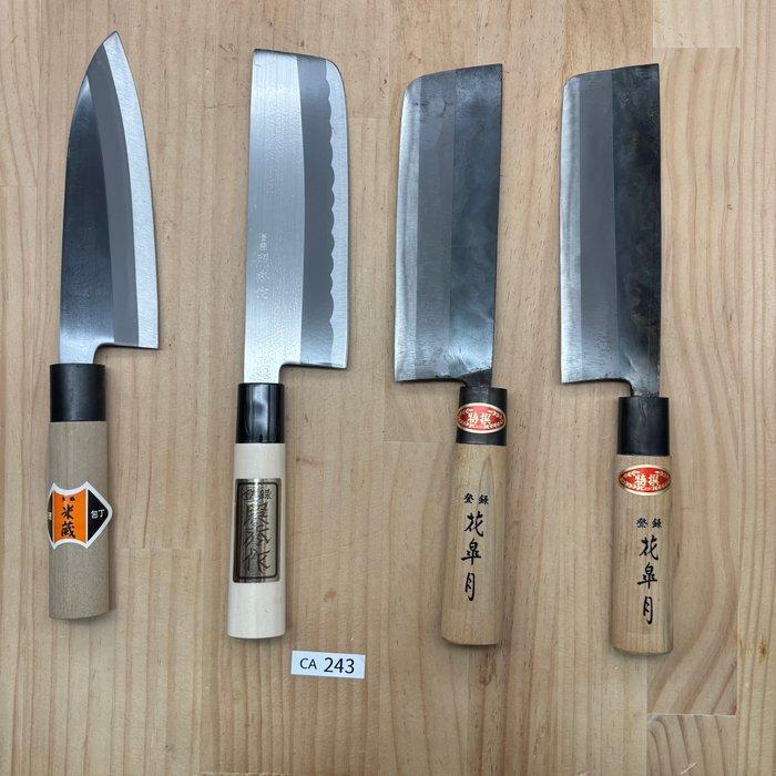 Damaged Japanese Nakiri and Santoku knives set CA243 -, Antiek en Kunst, Antiek | Keukenbenodigdheden