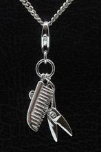 Zilveren Kam en schaar 2 hanger en/of bedel, Sieraden, Tassen en Uiterlijk, Verzenden, Nieuw