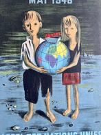 Vecou - Original 1948 UNICEF Appeal Poster – Post-War French, Antiek en Kunst
