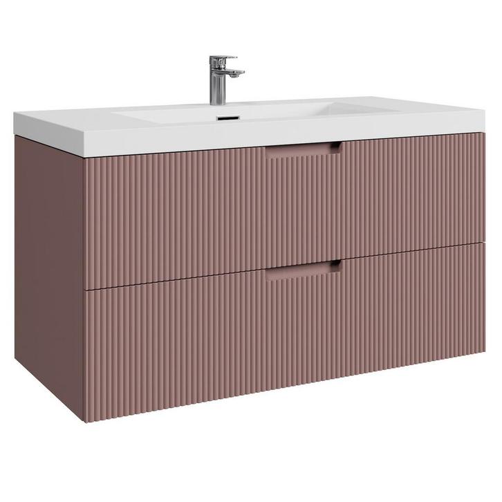 Badkamermeubel Set Thermis 100cm Roze Badmeubel, Huis en Inrichting, Badkamer | Badkamermeubels, Nieuw, Wastafelkast, Verzenden